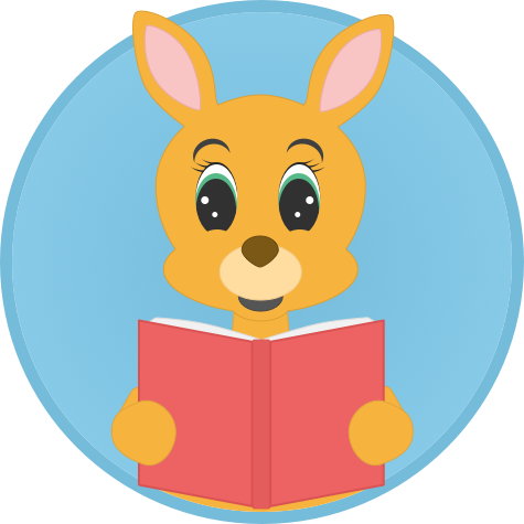 Wallaby reading a book